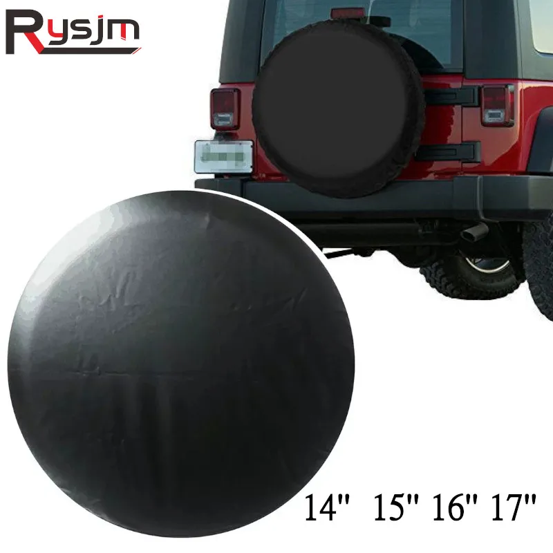 14″ 15″ 16″ 17″ Inch Pure Black White PVC PU Spare Tire Tyre Wheel Valve Cover Tire Cover Case Protector Bag Pouch For All Cars