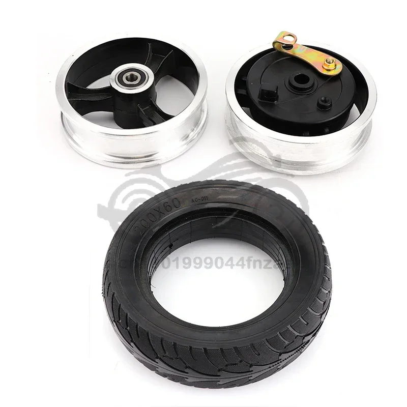 200×60 Electric Scooter Balancing Vehicle Solid Tire with Wheel Hub 8 Inch Skateboard Tubeless Solid Tyres with Drum Brake