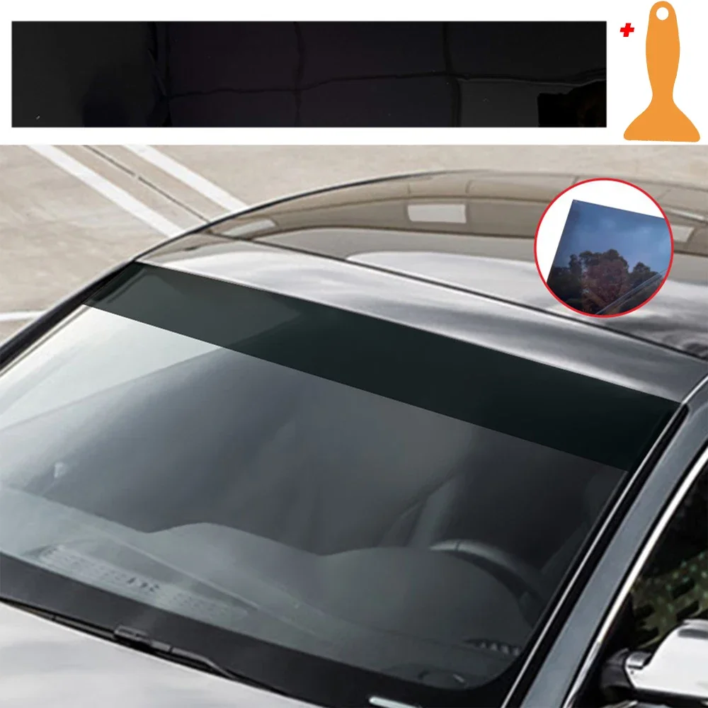 Anti-UV Car Windscreen Solar Film Anti-UV Privacy Heat Insulation Window Sun Shade Tinted Stickers Clear PVC 140x25cm with Scrap