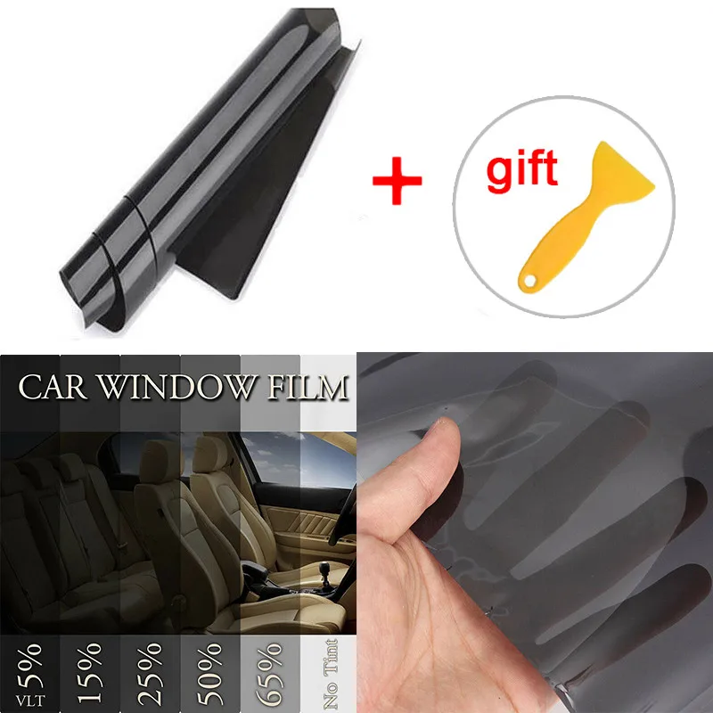 Car Dark Smoke Sticker 15% Car Casement Tint Roll 1M*50CM Film Window Tinting With DIY Tools Thermal Insulation Accessories