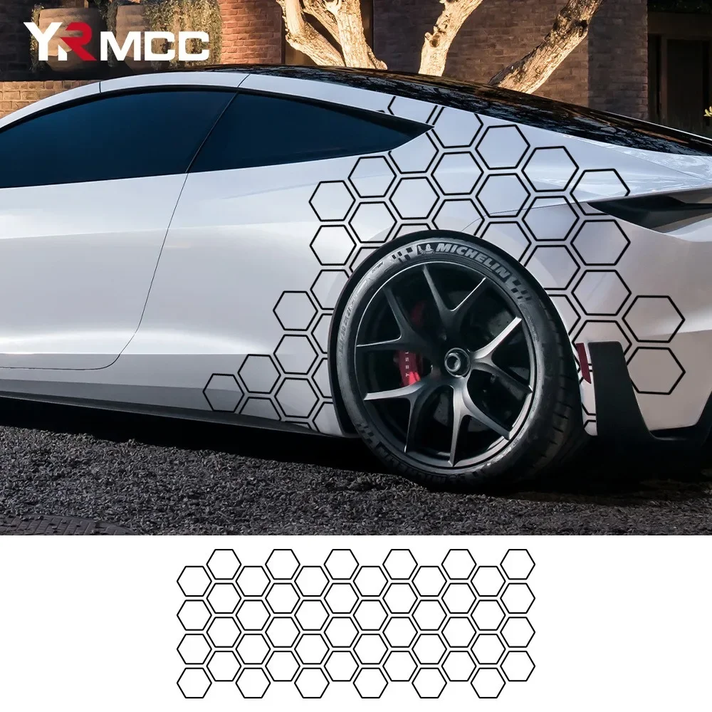 Car Sticker Universal Car Graphics Honeycomb Open Style Vinyl Tape Auto Graphics Tuning Decor Car Body Decal for Audi BMW Ford