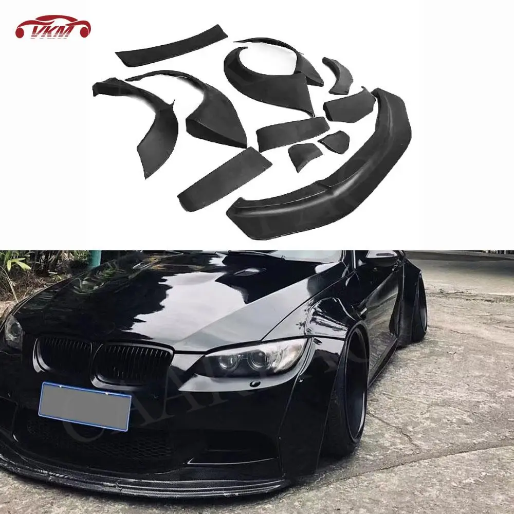 Car Wide Body Kits For BMW 3 Series E92 M3 2007-2012 Rear Spoiler Wheel Arch Fender Flares Decoration Cover StylingCarbon Fiber