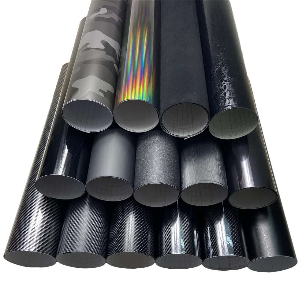 Carbon Fiber Vinyl Wrap Film Car Stickers Glossy Matte Chrome Wrapping Foil Car Decal Styling Scooter Motorcycle