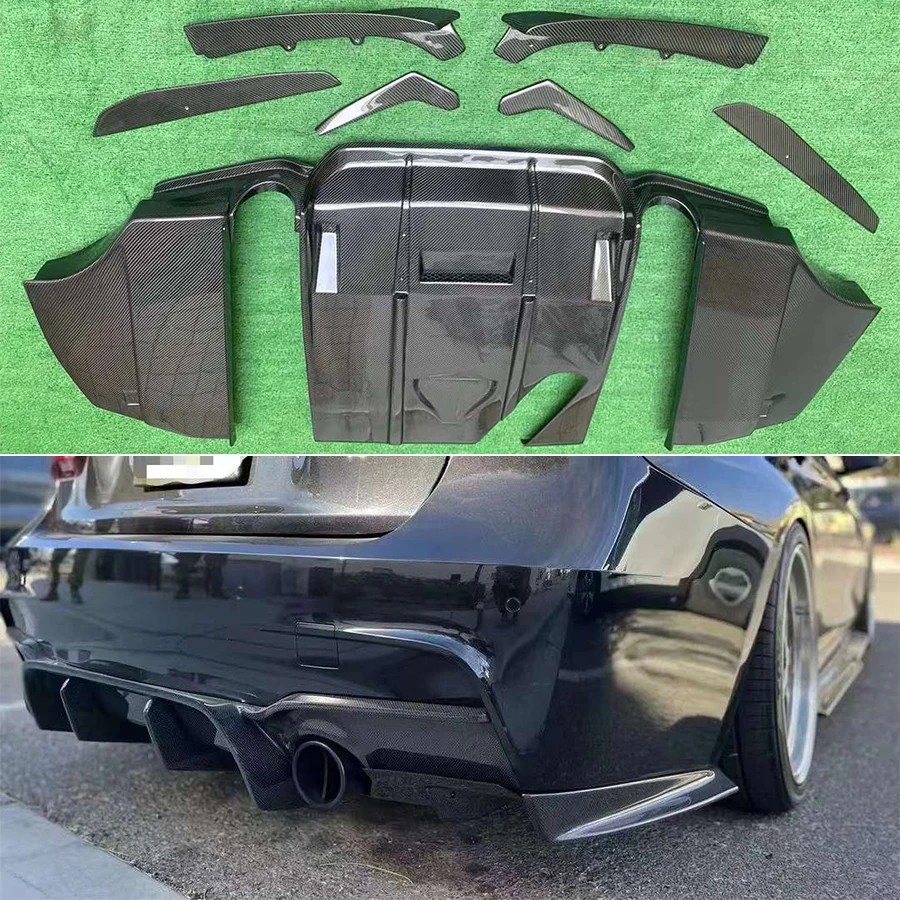 For BMW 3 series F30 F35 320 330 GEEX style Carbon Fiber Car Rear Bumper Diffuser Rear Splitters Spoiler Back lip shunt body kit