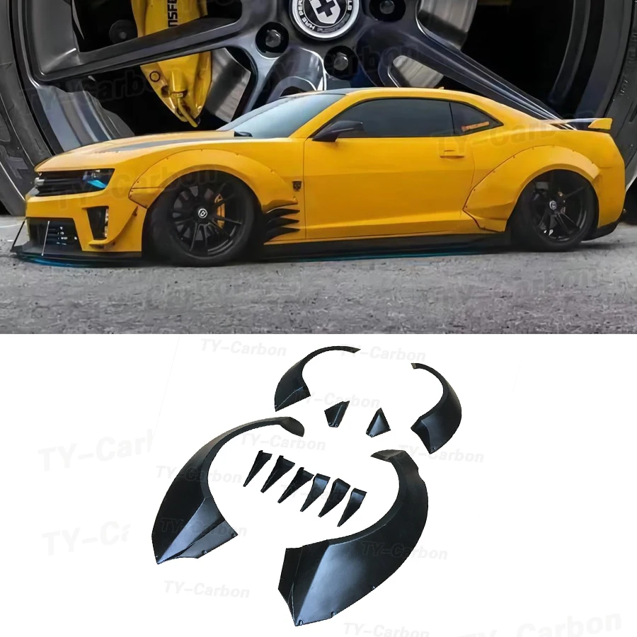 For Chevrolet Camaro Wide BodyKit Fender Flar Retrofit Wheel Fender Camaro Carbon Fiber Tail wing Spoiler 2009-2015 MB Style FRP