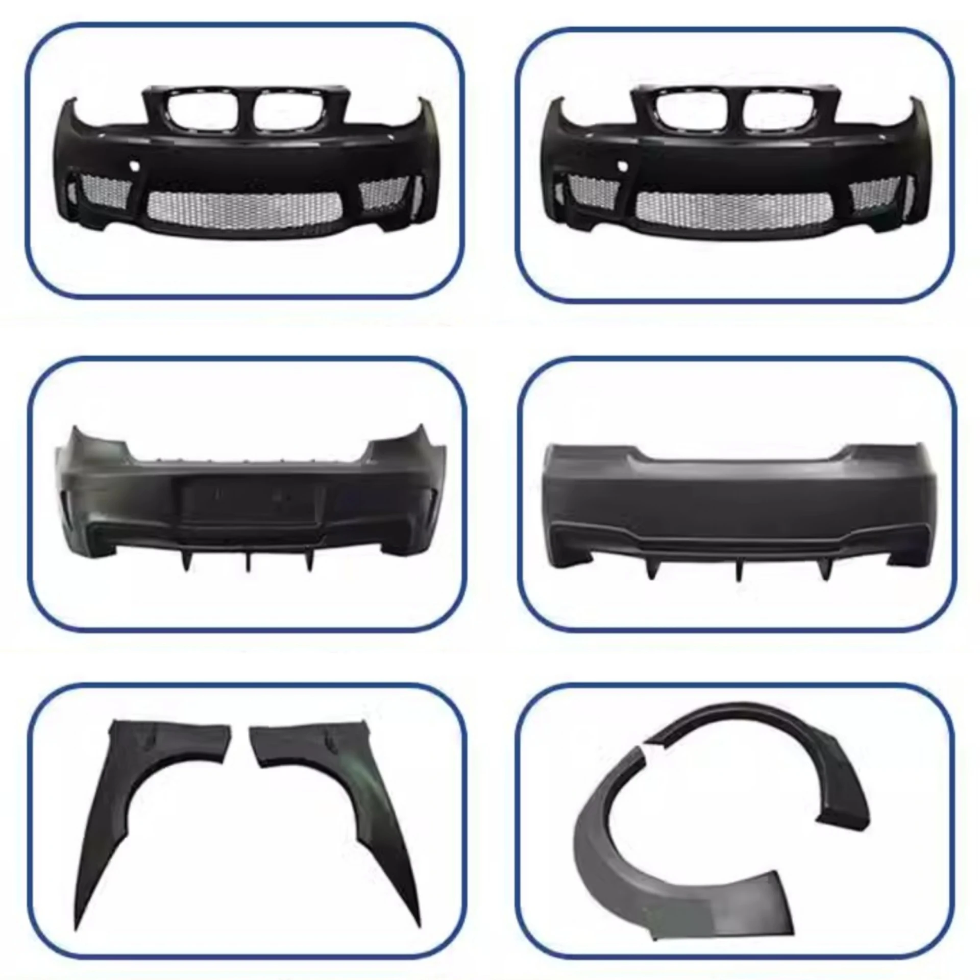 Front Rear Bumper Assembly Fender Wheel Eyebrow for BMW 1 Series 120i 118i E87 E88 Hatchback Sedan Modified 1M Wide Body Kit