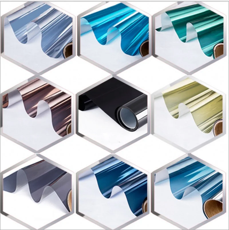 Insulation Window Film Solar Reflective Mirror Color Film Christmas Window Stickers Window Privacy Film 99% UV Cut Vinyl