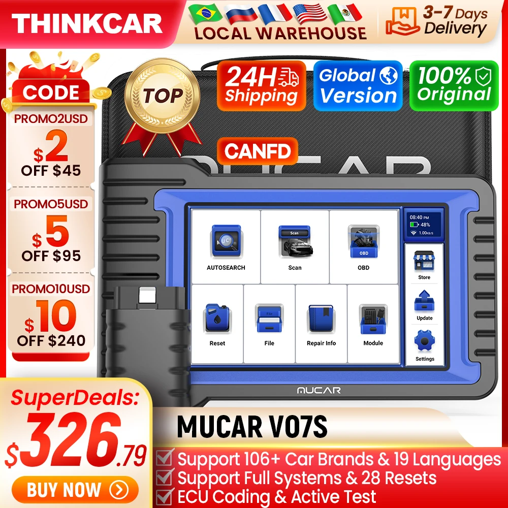 MUCAR VO7/VO7 S Best Professional Car Diagnostic Tools All System Automotive Obd2 Scanner Auto Diagnosis ECU Coding Active Test