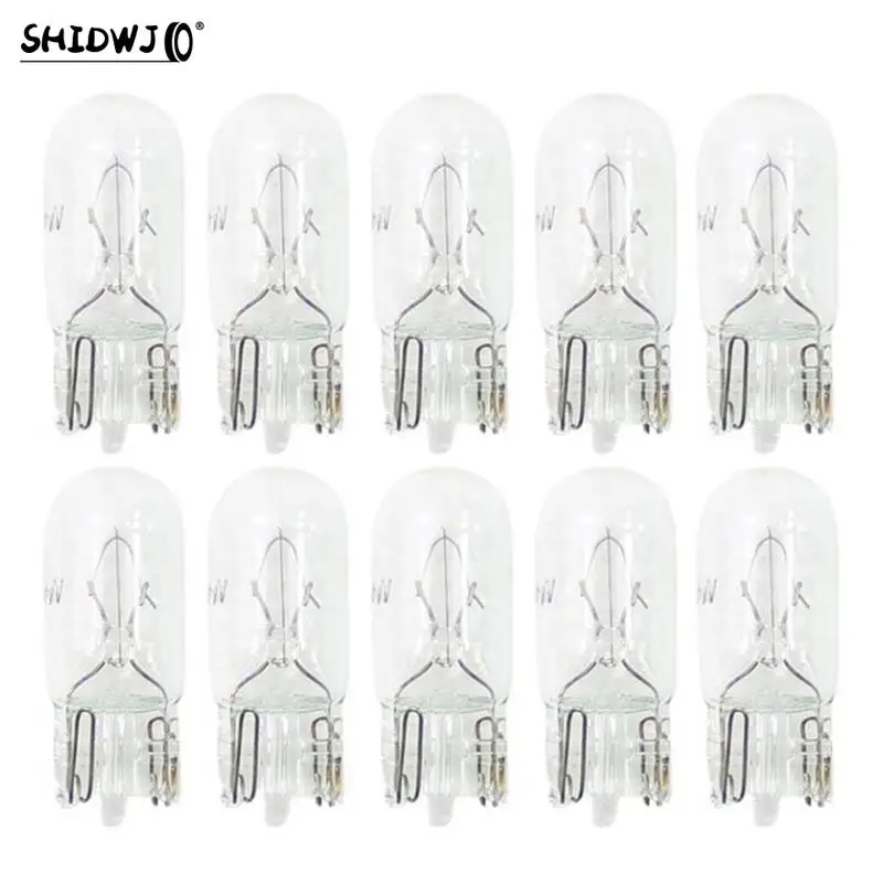 New 10pcs/set Car T10 Halogen W5W 12v Auto Lamp Bulbs Instrument Light Reading Lights Clearance Lamp Accessories