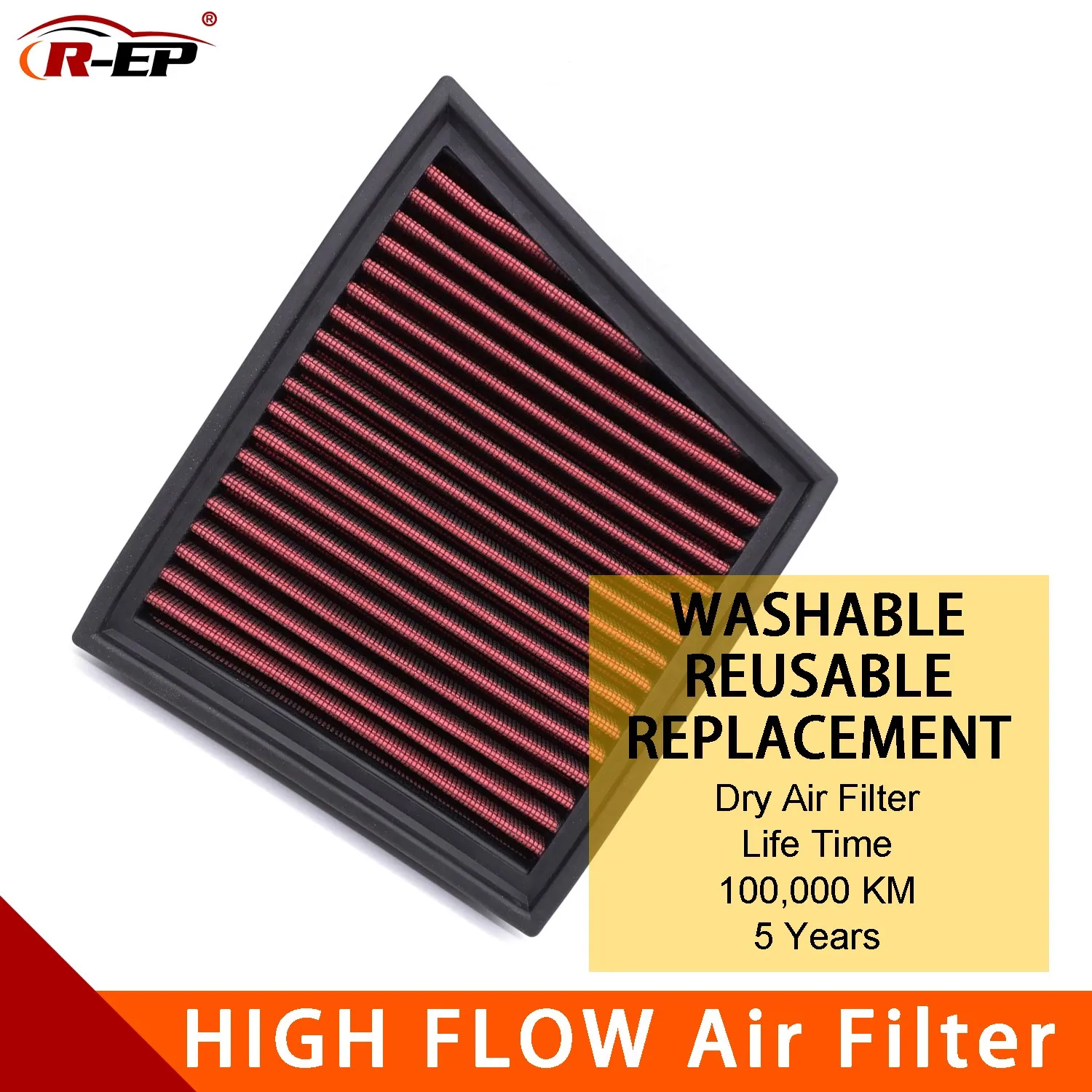 R-EP Car High Flow Performance Air Filter Fits For Ford Fiesta EcoSport Figo KA Transit B-Max Replacement Reusable Washable