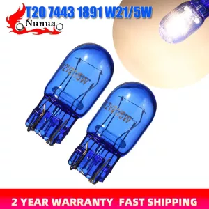 1/2/4Pcs Car Halogen Sight Lamp T20 7443 1891 W21/5W Super White T20 Natural Blue Glass W3x16q Car Stop Light Brake Auto Lamp