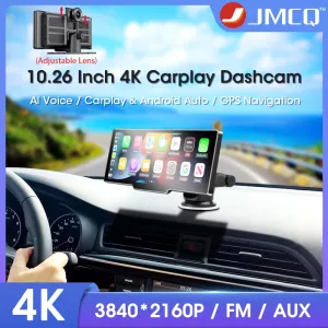 10.26" 4K Dash cam Car DVR Video Player Wireless Carplay Android Auto Car Monitor Multimedia GPS Rearview Camera Dashboard