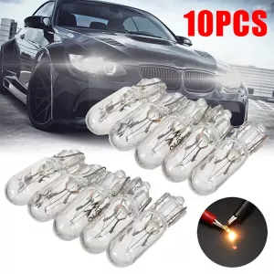 10pcs T5 12v 1.2w W2W White Car Halogen Lamp Instrument Lights Dashboard Bulb Auto Interior Light Car Styling
