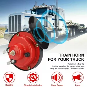 12V Super Loud Train Horns 100DB Waterproof Automotive Loudspeaker Universal Car Motorcycle Truck Boat Electric Sound Signal