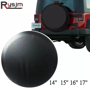 14" 15" 16" 17" Inch Pure Black White PVC PU Spare Tire Tyre Wheel Valve Cover Tire Cover Case Protector Bag Pouch For All Cars