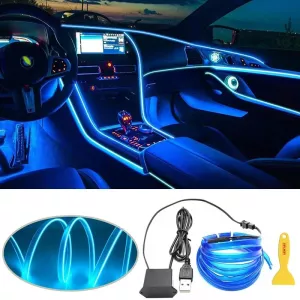 5/3/1M Car Interior Led Strip Light Neon EL Wiring Decorative Lamp For Auto DIY Flexible Ambient Light USB Party Atmosphere Diod