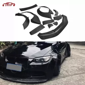Car Wide Body Kits For BMW 3 Series E92 M3 2007-2012 Rear Spoiler Wheel Arch Fender Flares Decoration Cover StylingCarbon Fiber