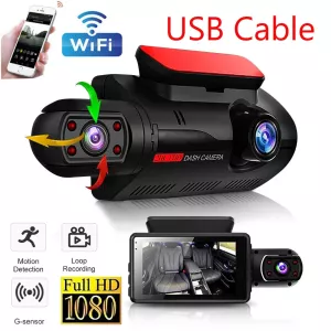 Dual Lens Dash Cam for Cars Black Box HD 1080P Car Video Recorder with WIFI Night Vision G-sensor Loop Recording Dvr Car Camera