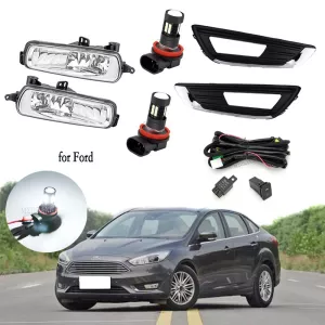 Fog Lights Led for Ford Focus 2015 2016 2017 2018 Halogen Headlight Fog Lamp Cover Grille Frame Driving Lamp Car Accessories