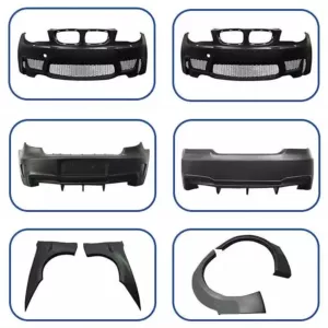 Front Rear Bumper Assembly Fender Wheel Eyebrow for BMW 1 Series 120i 118i E87 E88 Hatchback Sedan Modified 1M Wide Body Kit