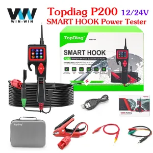 TopDiag Jdiag P200 12V 24V SMART HOOK Power Probe Car Circuit Analyzer Tester Digital Test Electrical System Detector Multimeter